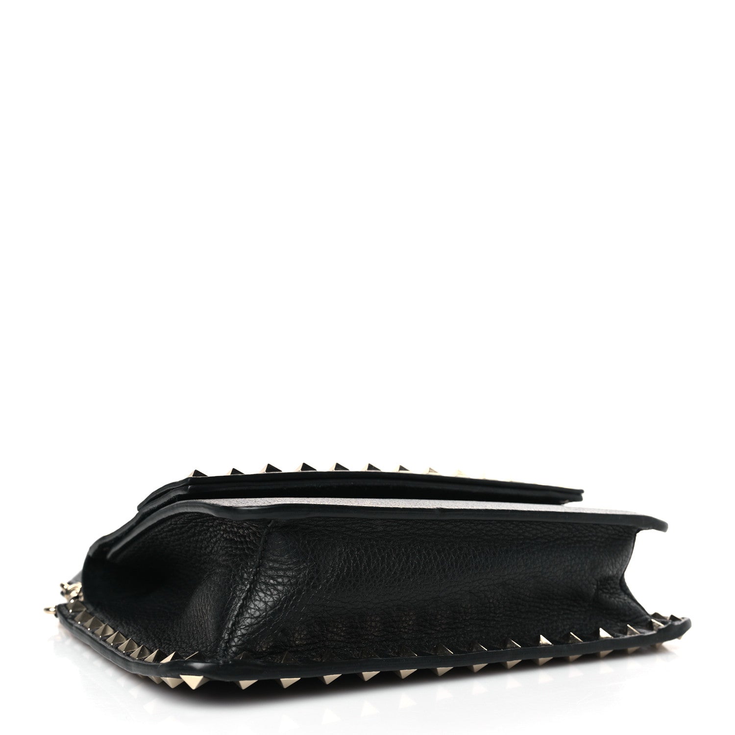 Valentino Garavani Pebbled Calfskin Rockstud Side Slip Crossbody Black 6 of 9