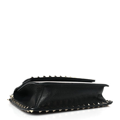 Valentino Garavani Pebbled Calfskin Rockstud Side Slip Crossbody Black 6 of 9