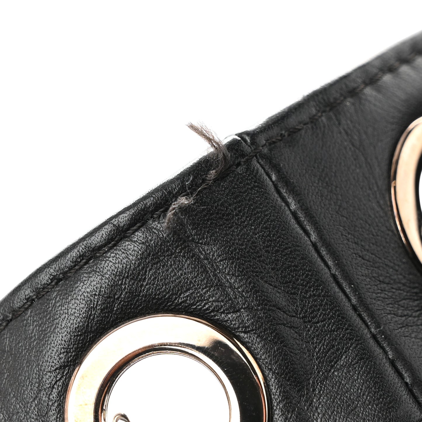 Calfskin Drawstring CC Bucket Bag Black