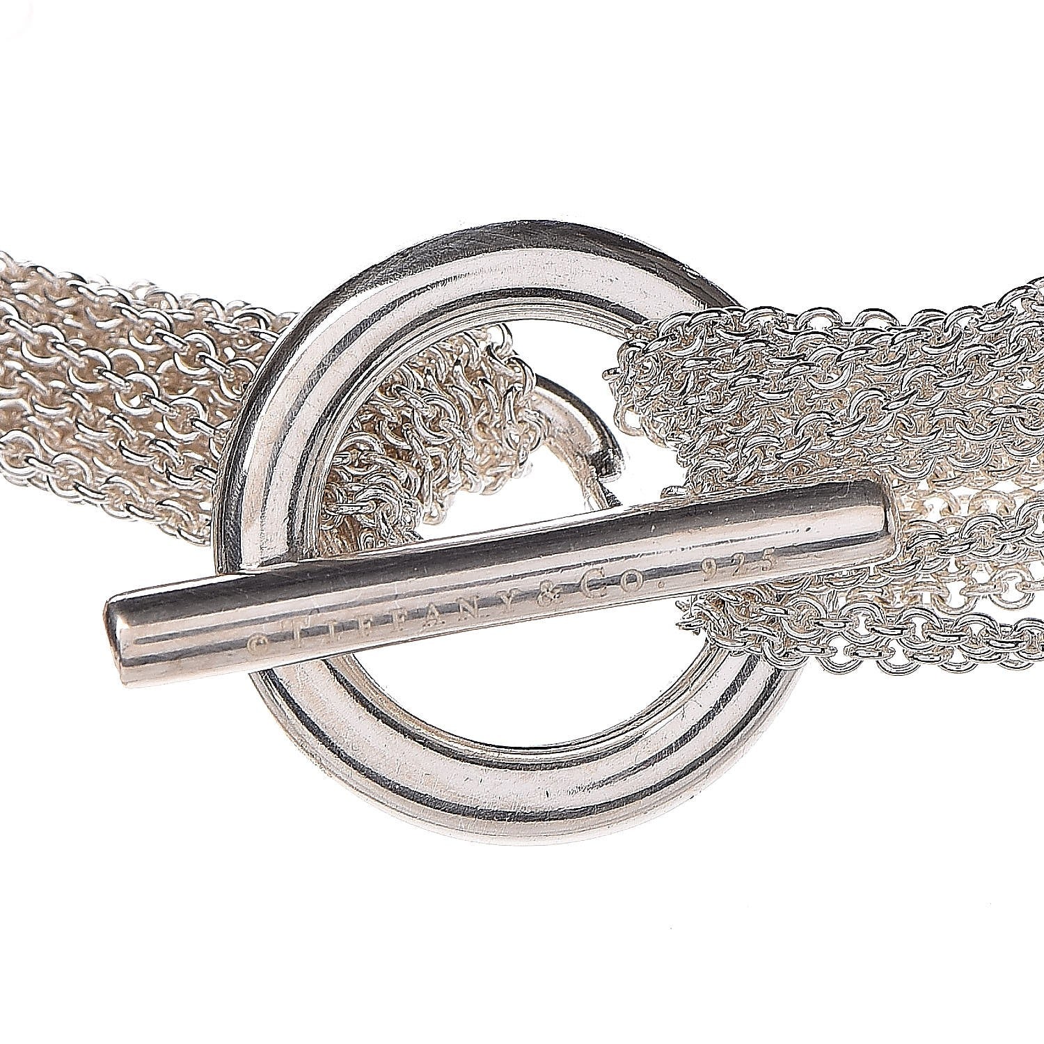 Tiffany Sterling Silver Heart Multi Chain Toggle Necklace 4 of 4