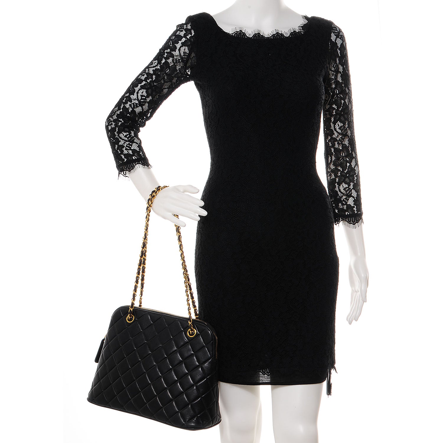 Chanel Lambskin Quilted Shoulder Bag Black 2 of 7