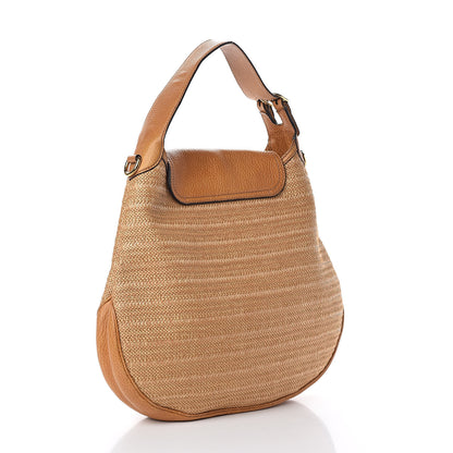 Gucci Libeccio Raffia Large New Pelham Shoulder Bag Light Brown 3 of 9