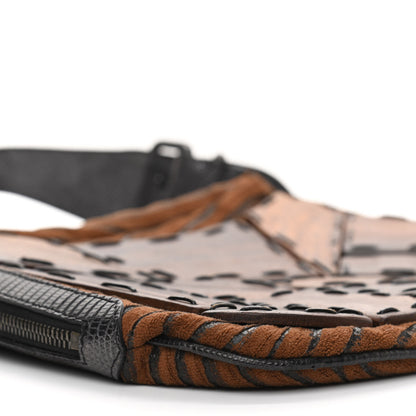 Fendi Lizard Wood Patchwork Oyster Brown 8 of 14