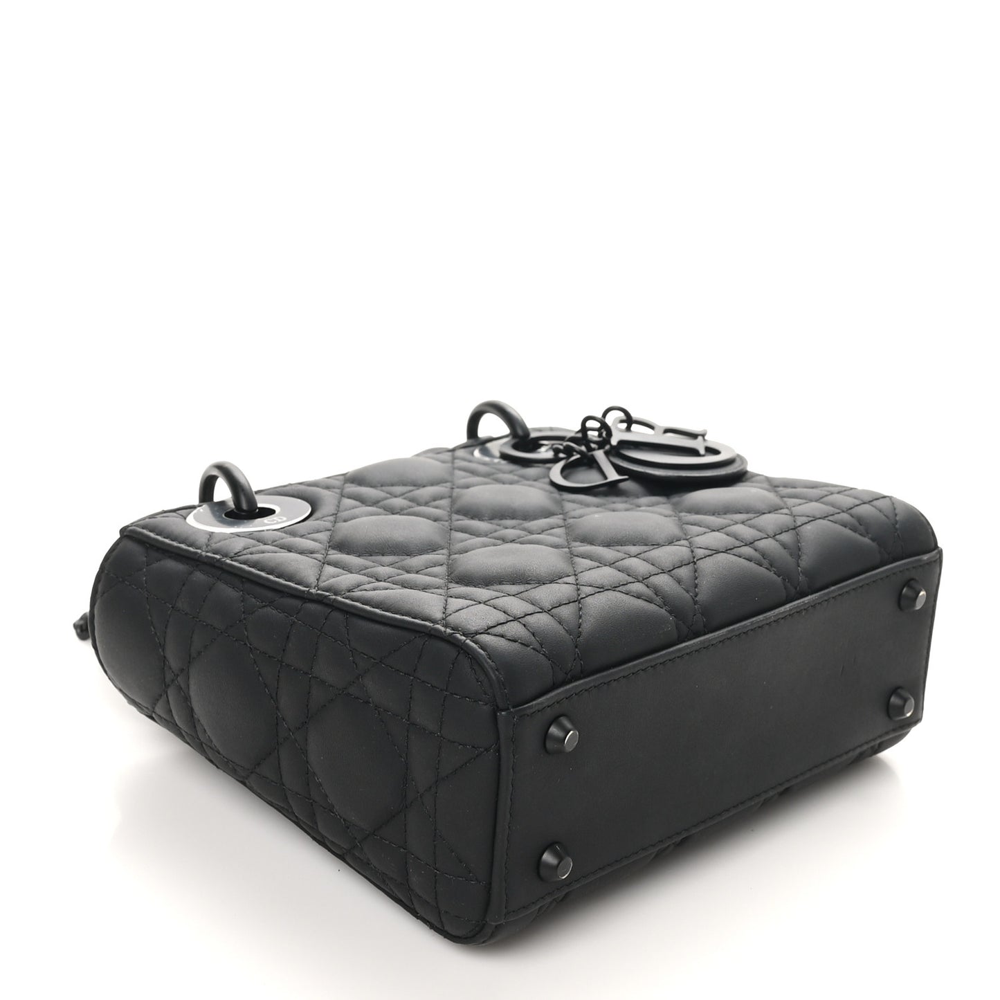Ultra Matte Calfskin Cannage Mini Lady Dior Black