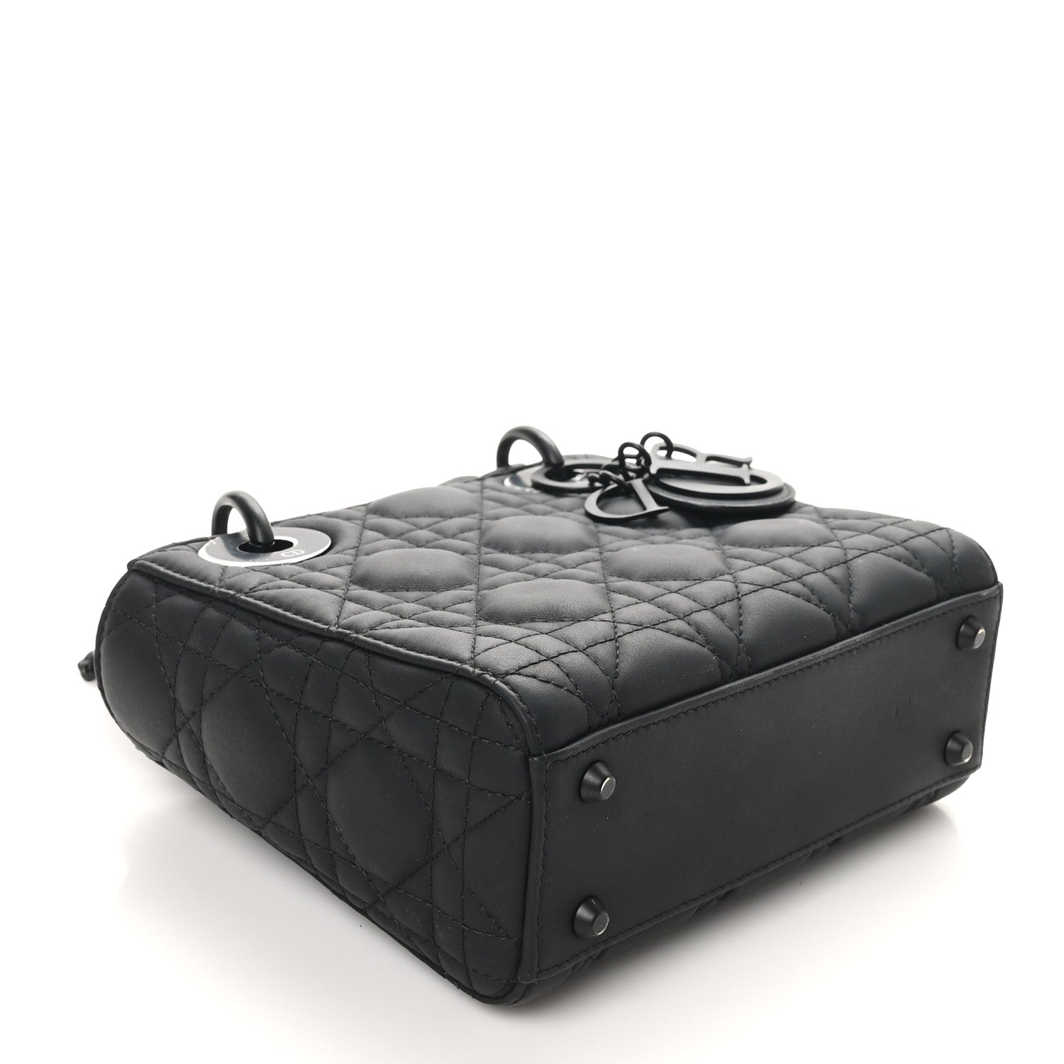 Christian Dior Ultra Matte Calfskin Cannage Mini Lady Dior Black 4 of 10
