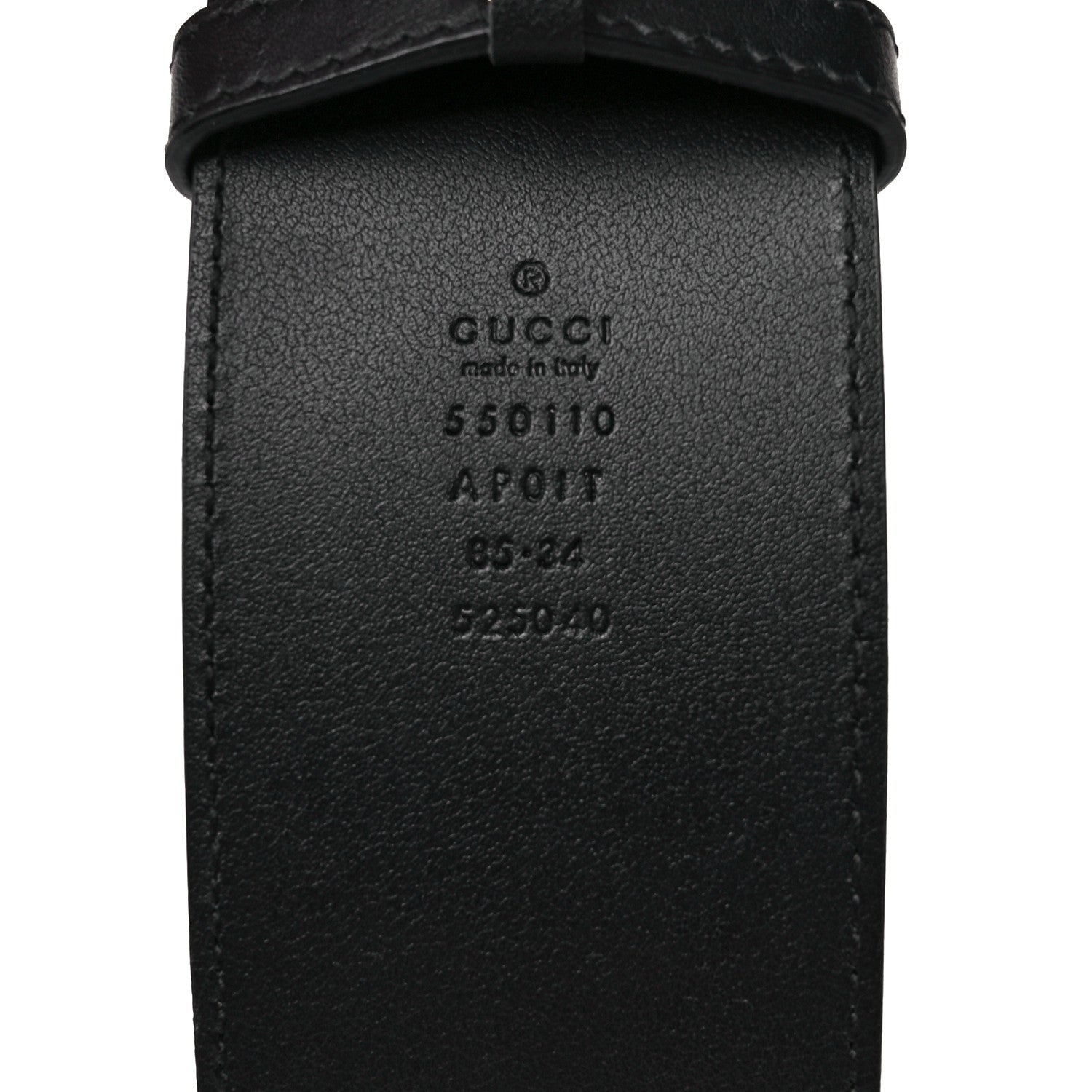 Gucci Calfskin Crystal Double G 55mm Belt 85 34 Black 3 of 5