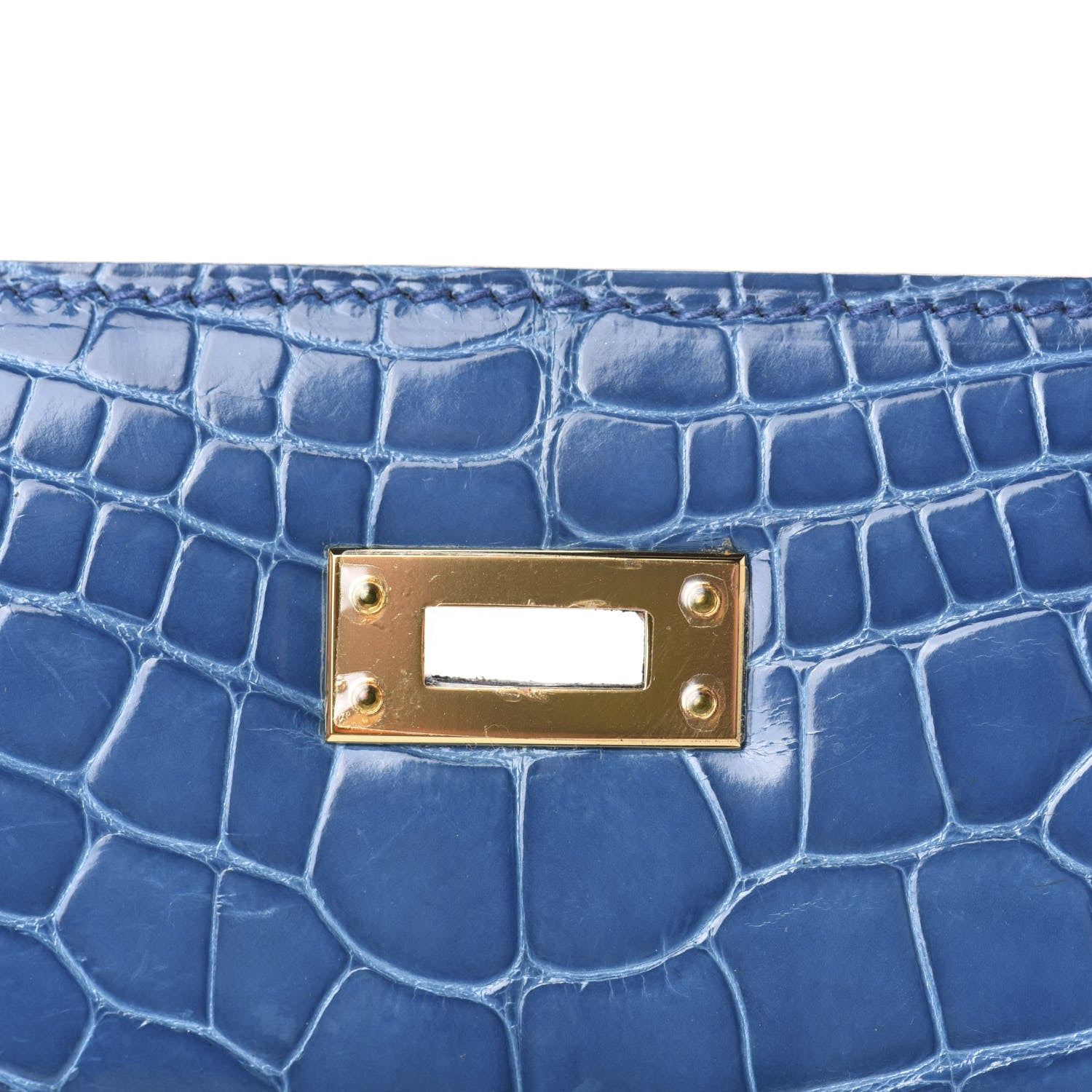 Hermes Shiny Alligator Kelly Pochette Mykonos 17 of 31