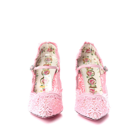 Gucci Lace Pizzo Venice Pumps 39 Sugar Pink 3 of 14