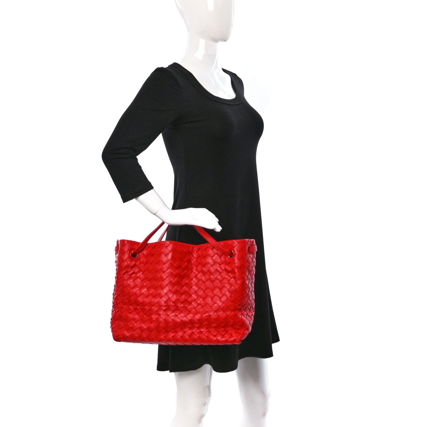 Nappa Intrecciato Garda Tote Red