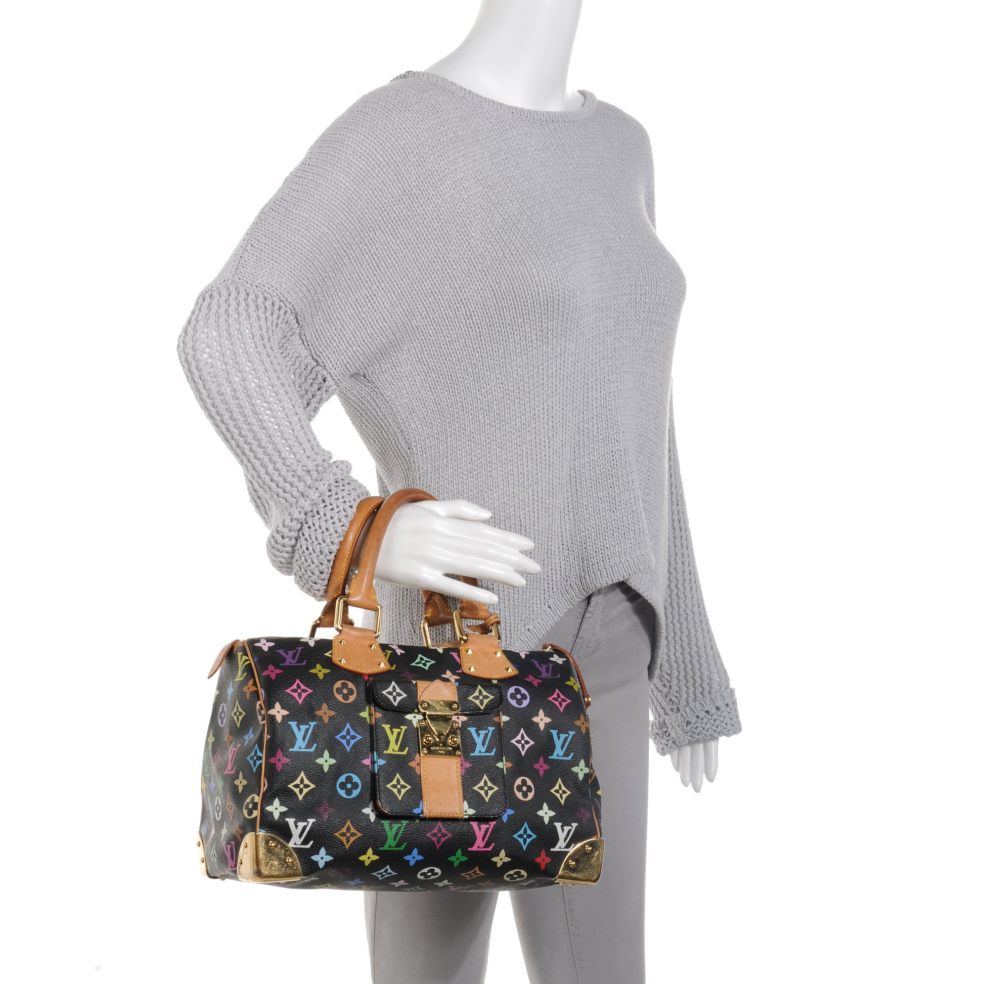 Louis Vuitton Monogram Multicolor Speedy 30 Black 2 of 10