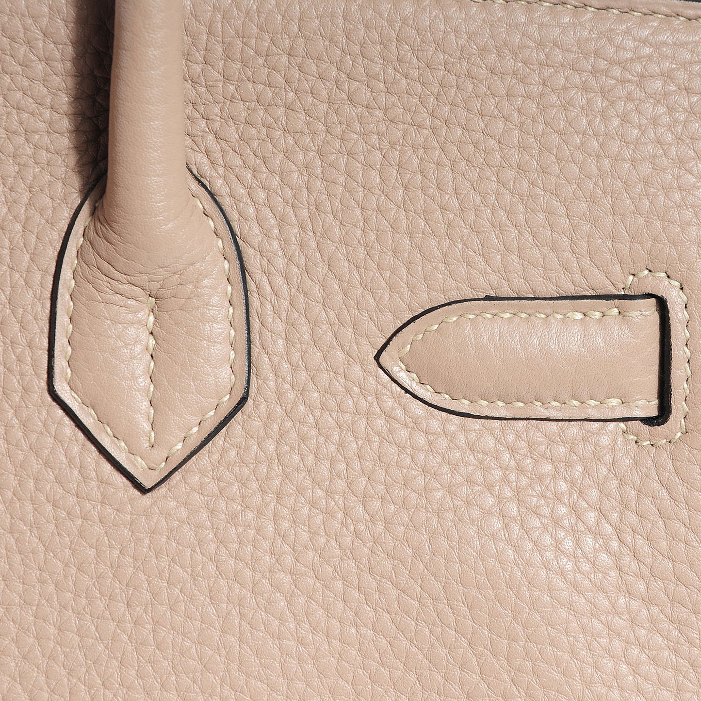 Taurillon Clemence Horseshoe Birkin 30 Gris Tourterelle and Black