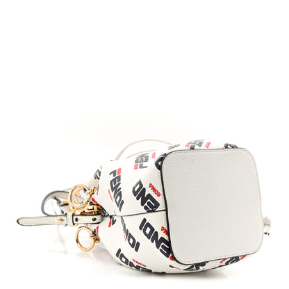 Fendi X FILA Vitello F is Fendi Mania Mini Mon Tresor Bucket Bag White 4 of 10