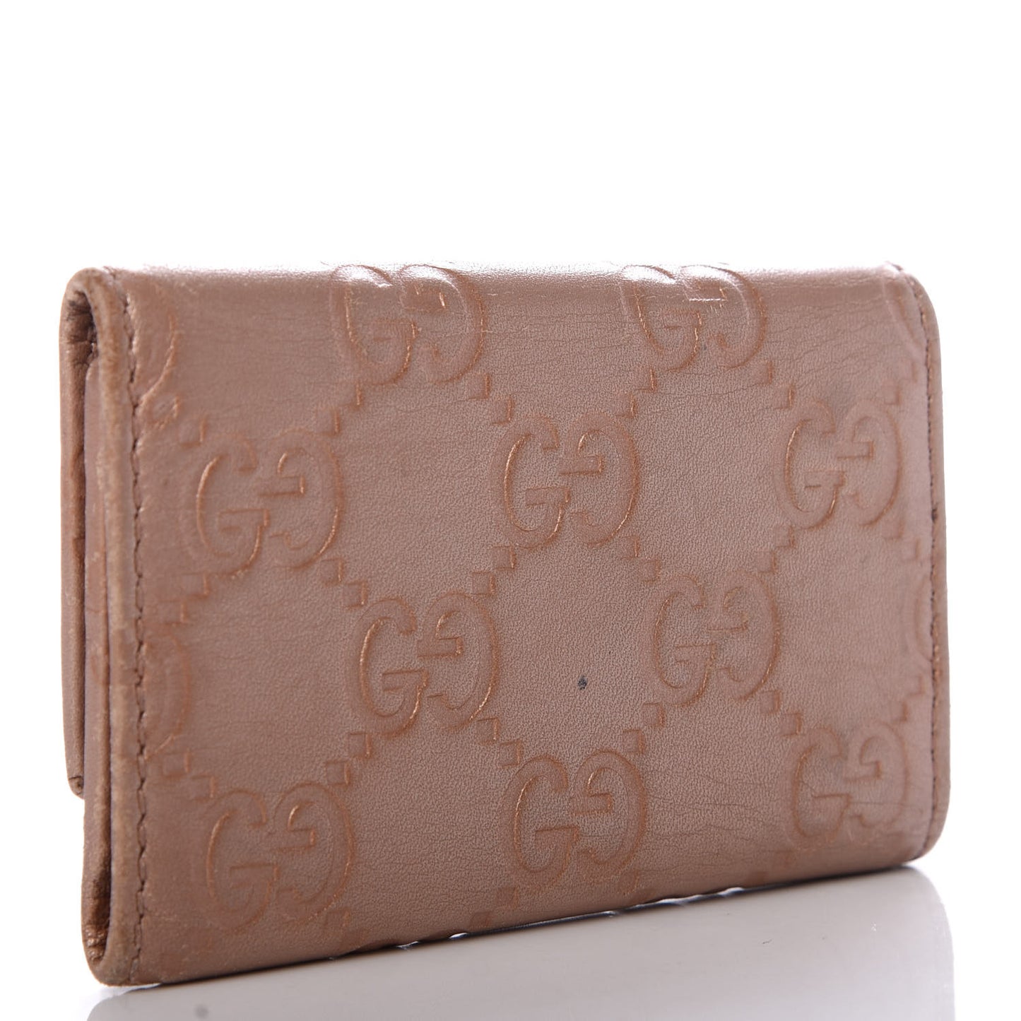 Metallic Guccissima Lovely Heart 6 Key Holder Case Mauve