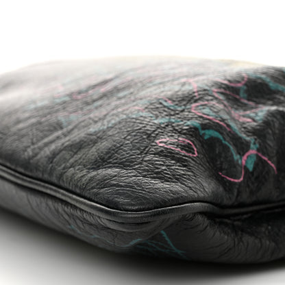 Balenciaga Agneau Arena Graffiti All Over Zip Pouch Black Multicolor 10 of 12