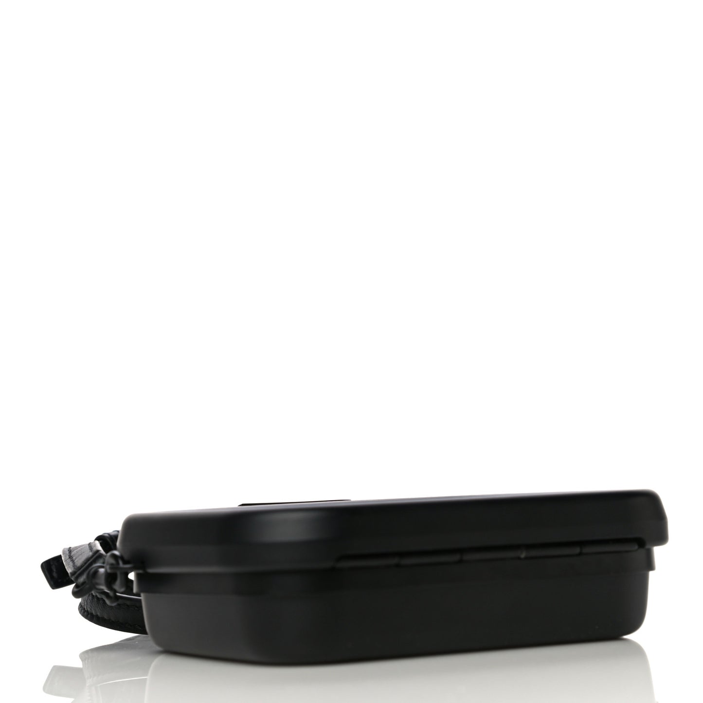 Recycled Plastic Calfskin Embossed Mini Lunch Box Case with Strap Black