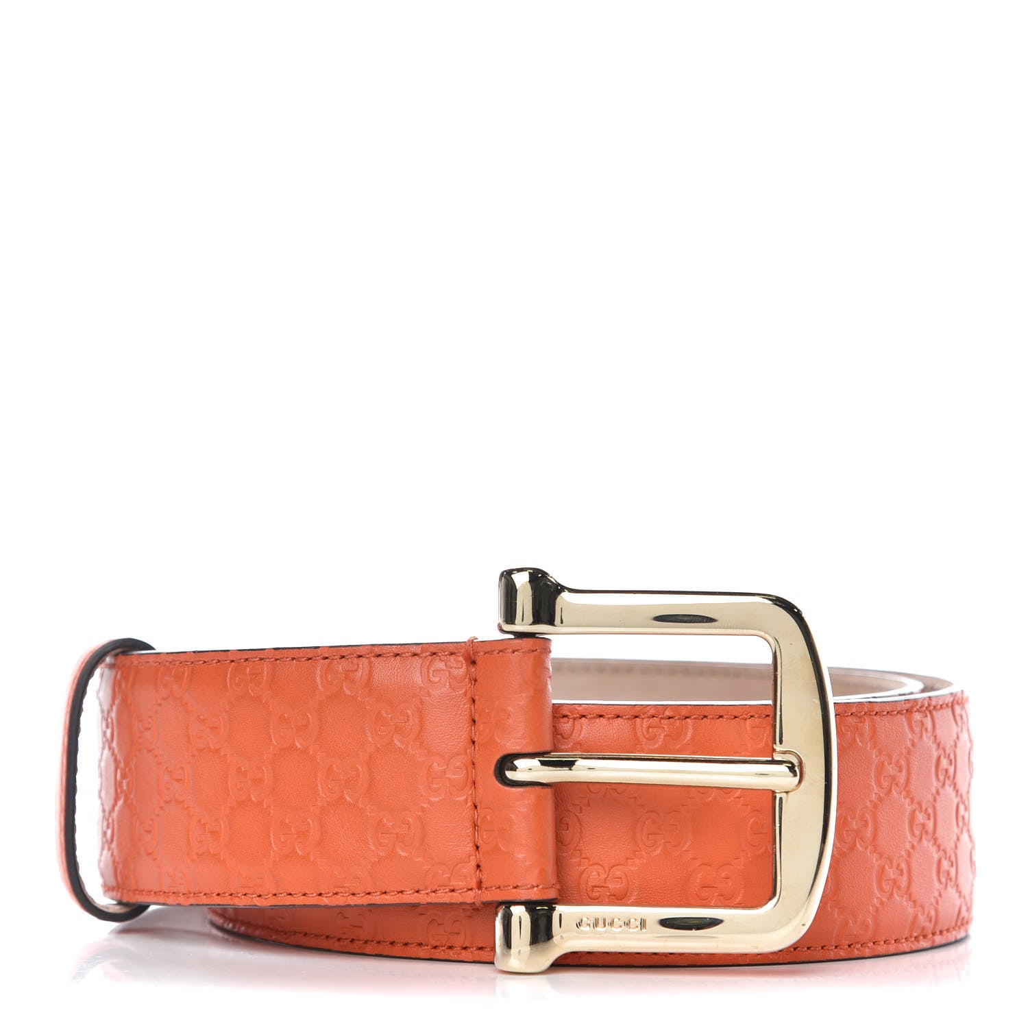 Gucci Soft Microguccissima 40mm Belt 75 30 Sun Orange 1 of 6