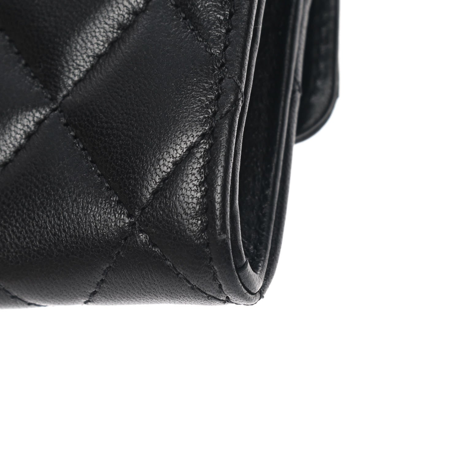 Chanel Lambskin Quilted Flap Card Holder Wallet Black 10 of 11