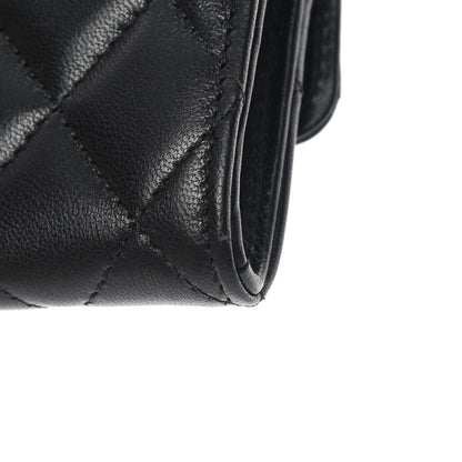 Chanel Lambskin Quilted Flap Card Holder Wallet Black 10 of 11