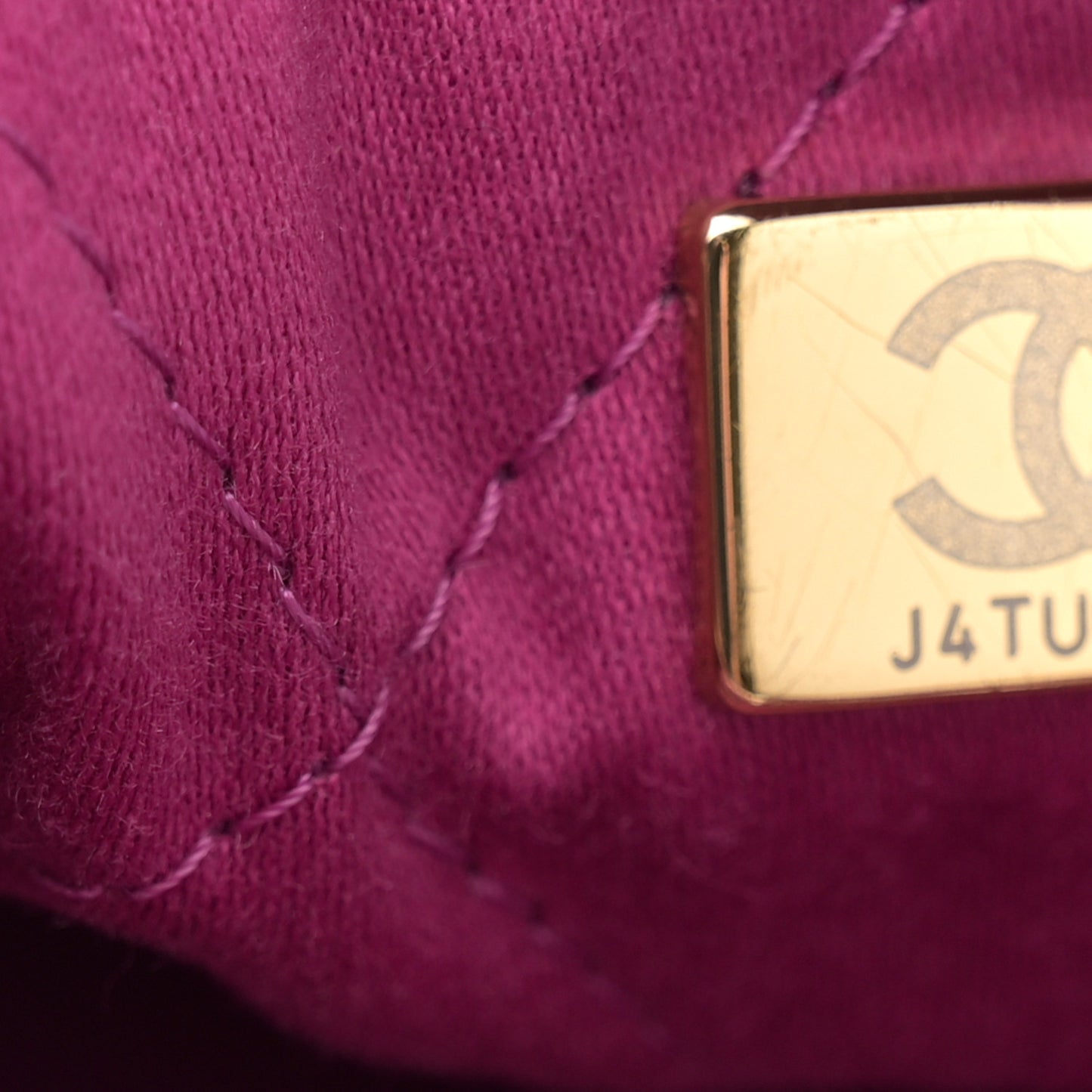 Shiny Calfskin Quilted Mini Chanel 22 Purple