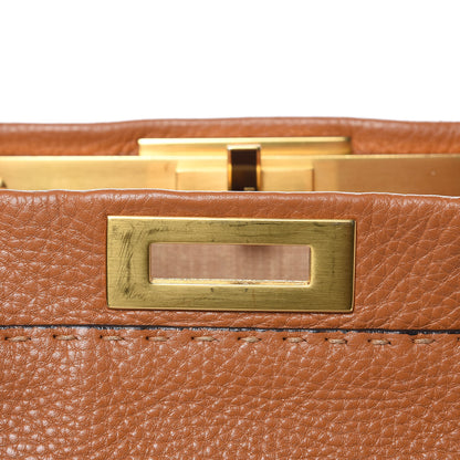 Fendi Cuoio Romano Raffia Selleria Large Peekaboo Iconic Satchel Caramel 12 of 14