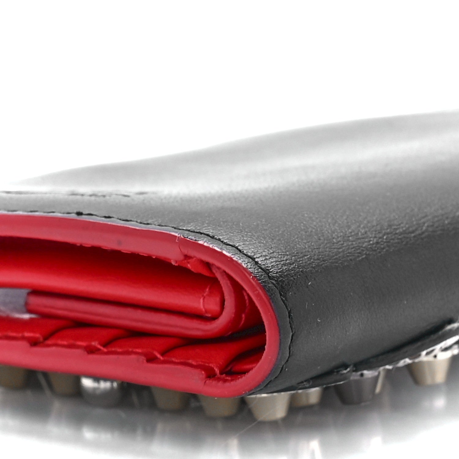 Christian Louboutin Calfskin Embellished Crown Compact Wallet Black 12 of 12