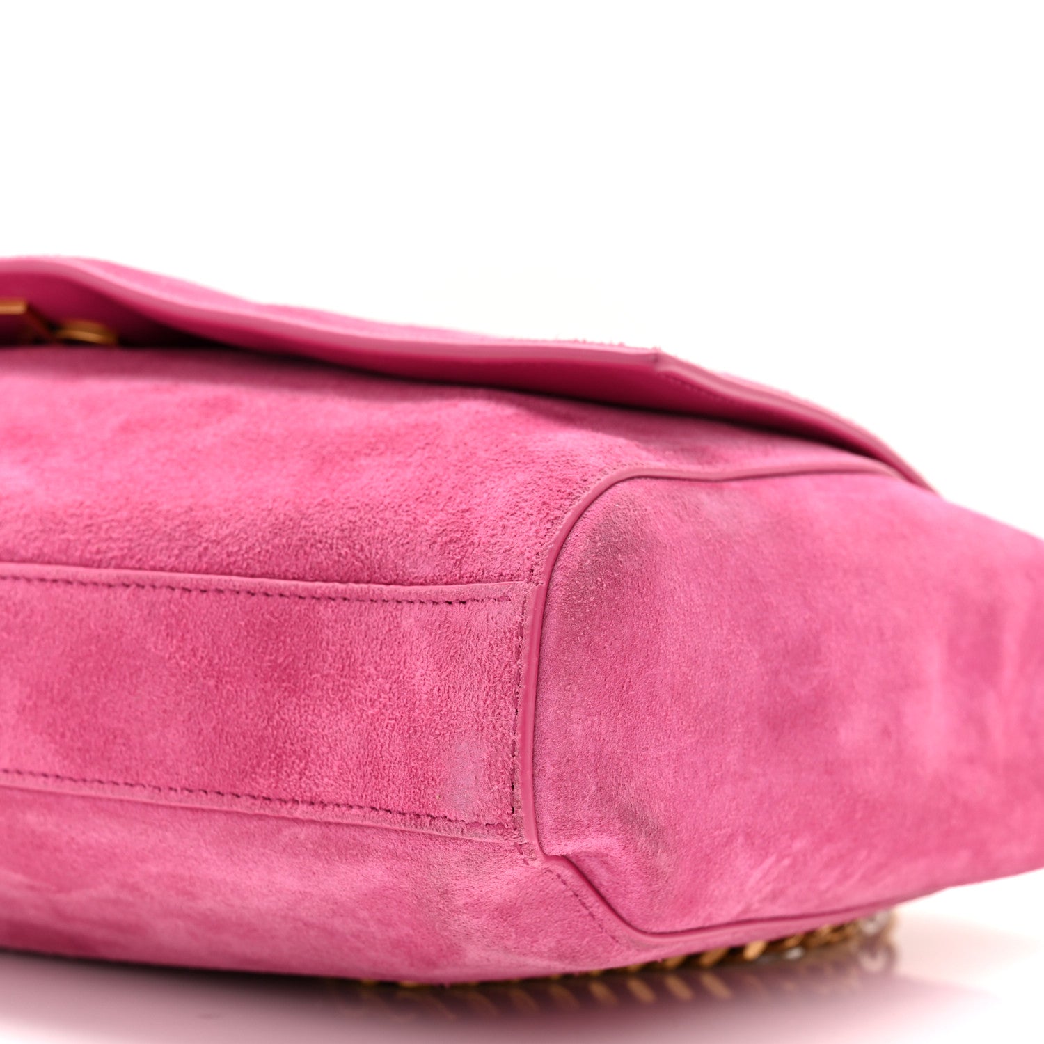 Saint Laurent Smooth Calfskin Suede Medium Reversible Monogram Kate Satchel Rose Rubis 10 of 12