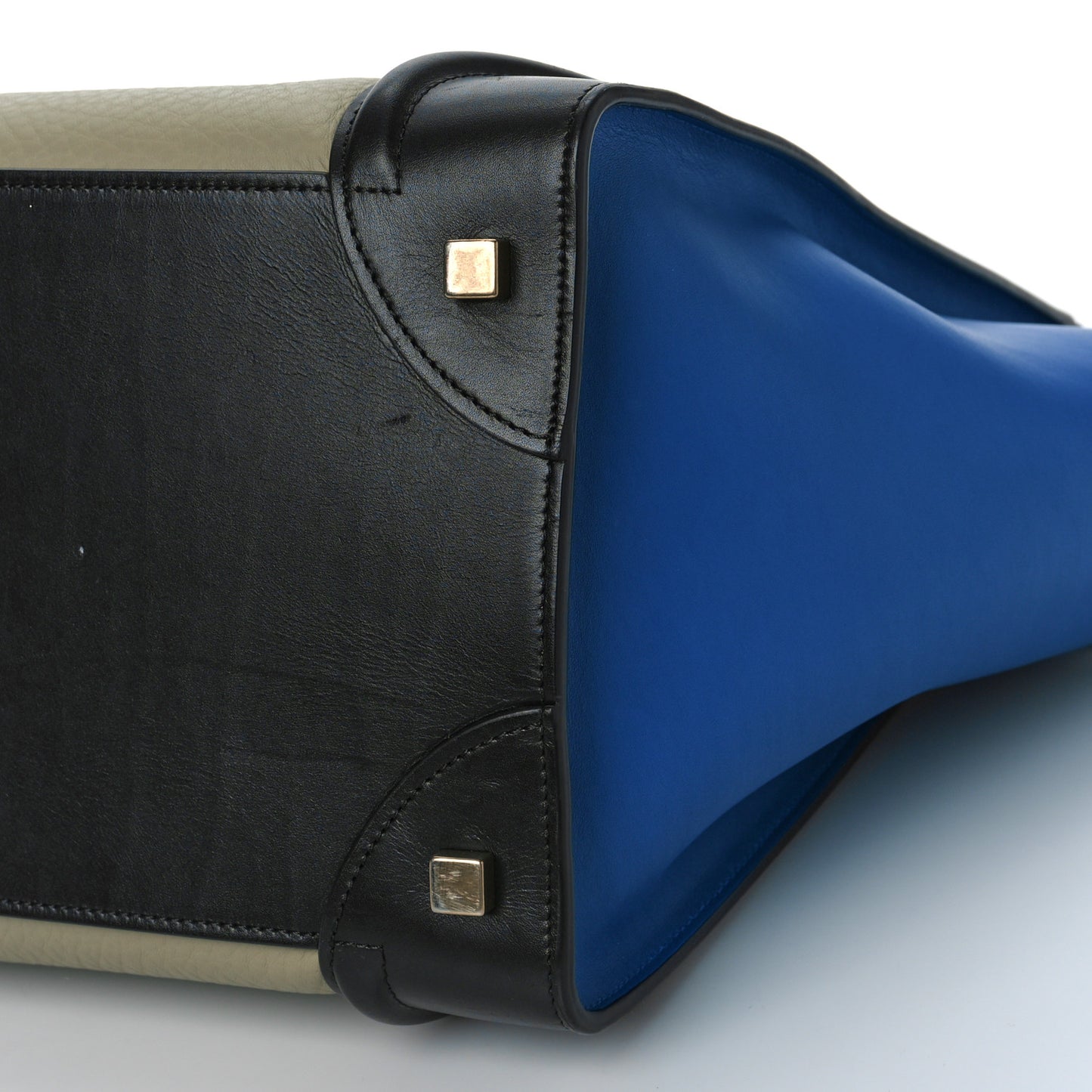 Elephant Calfskin Mini Tri-Color Luggage Beige