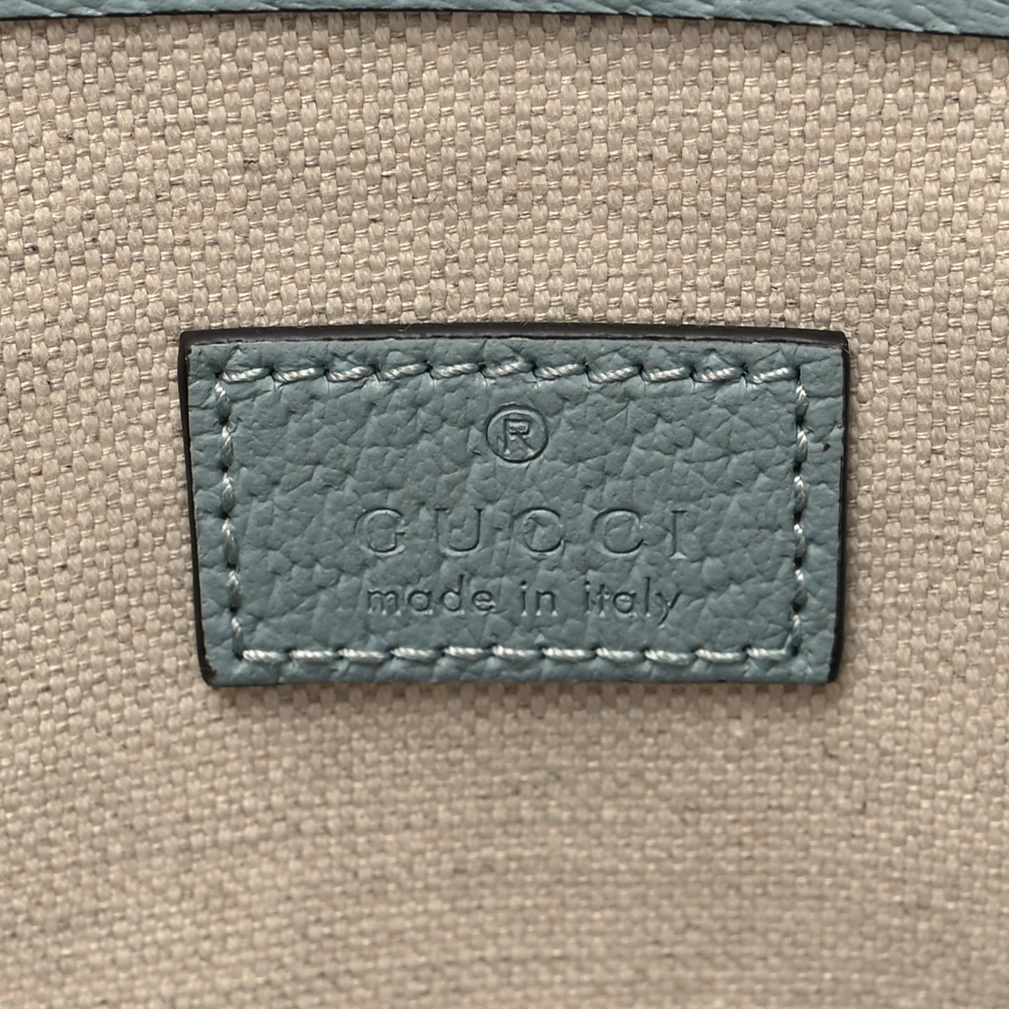 GG Supreme Monogram Textured Dollar Calfskin Mini Ophidia Shoulder Tote Bag Dusty Blue