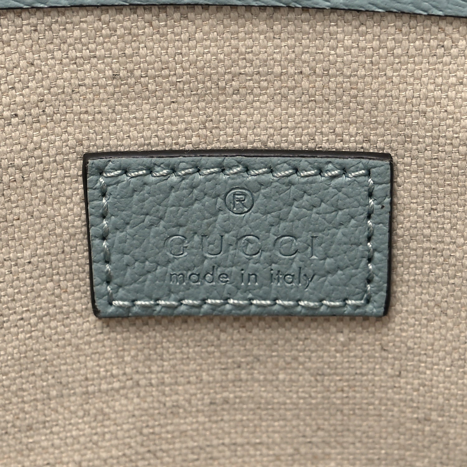 Gucci GG Supreme Monogram Textured Dollar Calfskin Mini Ophidia Shoulder Tote Bag Dusty Blue 8 of 12