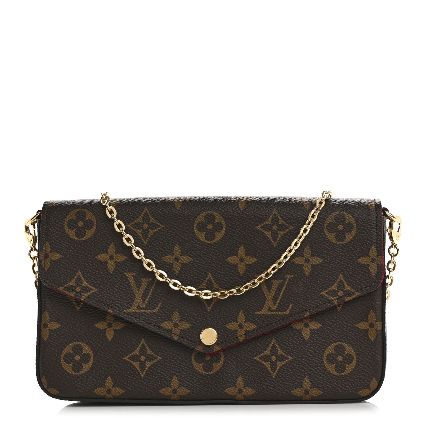 Monogram Pochette Felicie Chain Wallet Fuchsia