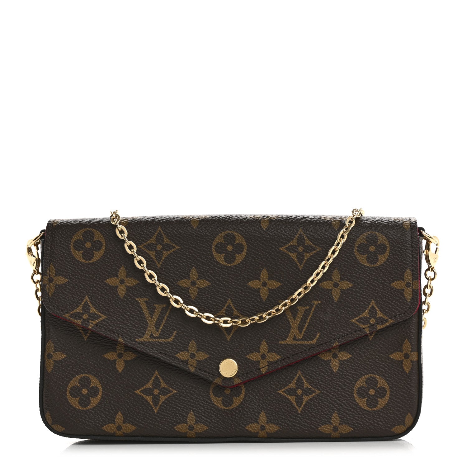 Louis Vuitton Monogram Pochette Felicie Chain Wallet Fuchsia 1 of 10