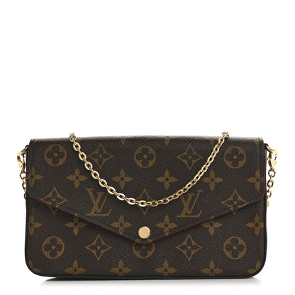 Louis Vuitton Monogram Pochette Felicie Chain Wallet Fuchsia 1 of 10
