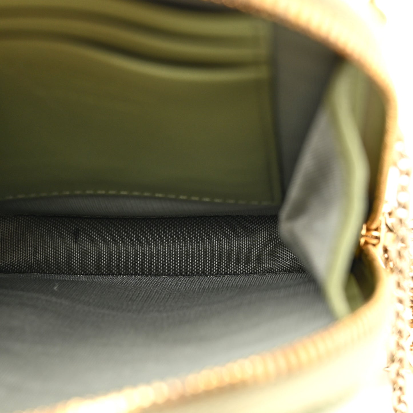 Lambskin Cannage Lady Dior Phone Holder Green