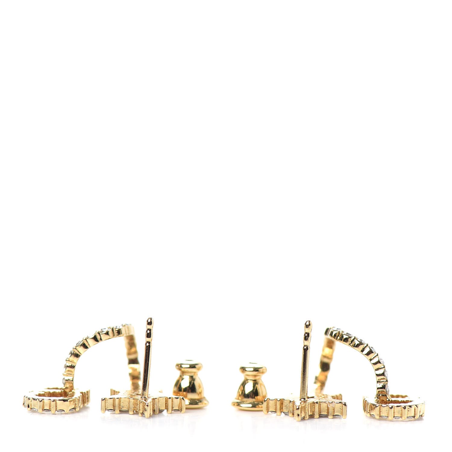 Christian Dior Crystal Clair D Lune Wrap Around Earrings Gold 3 of 4