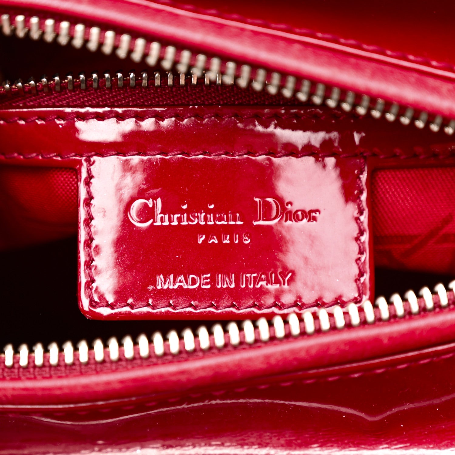 Christian Dior Patent Cannage Medium Lady Dior Red 6 of 10