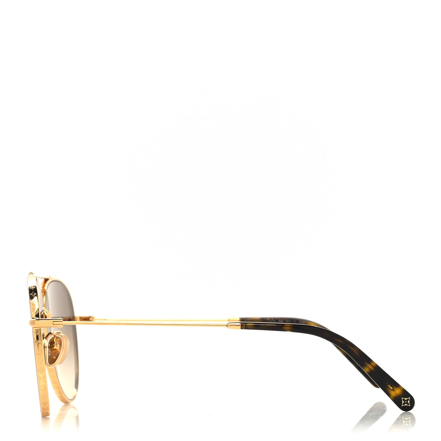 Metal The LV Pilot Sunglasses Z1620U Gradient Brown Monogram