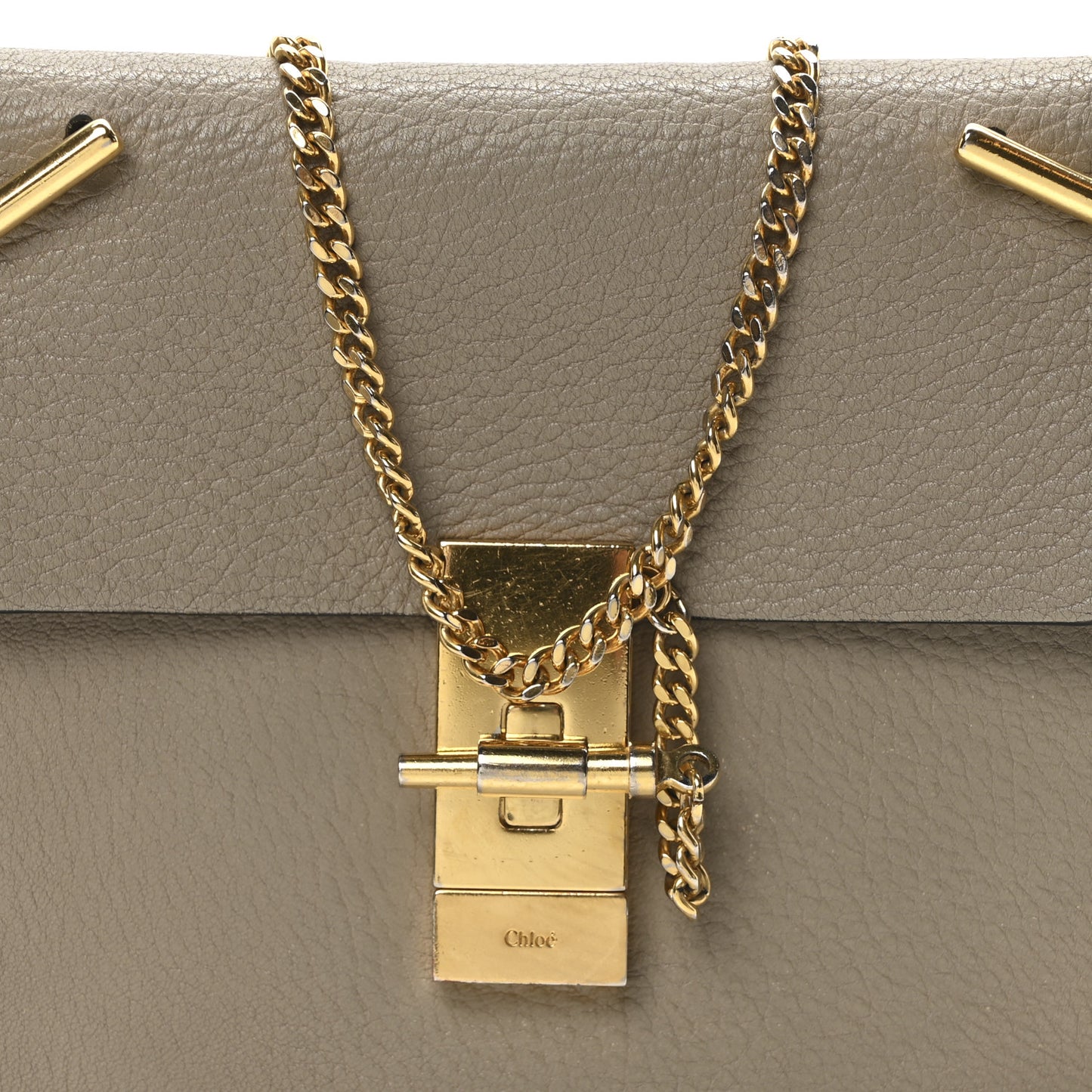 Grained Lambskin Mini Drew Shoulder Bag Motty Grey