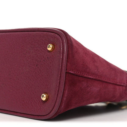 Gucci Suede Bamboo Handle Dome Bag Burgundy 10 of 10