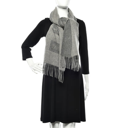 Louis Vuitton Cashmere Baroda Fringe Scarf Grey 2 of 4