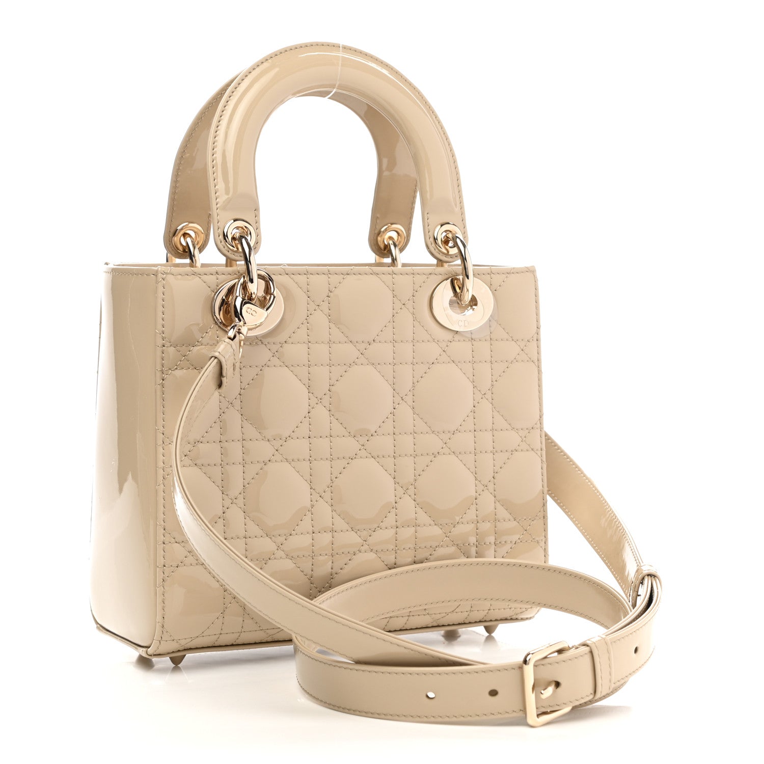 Christian Dior Patent Cannage Small Lady Dior Beige 3 of 9