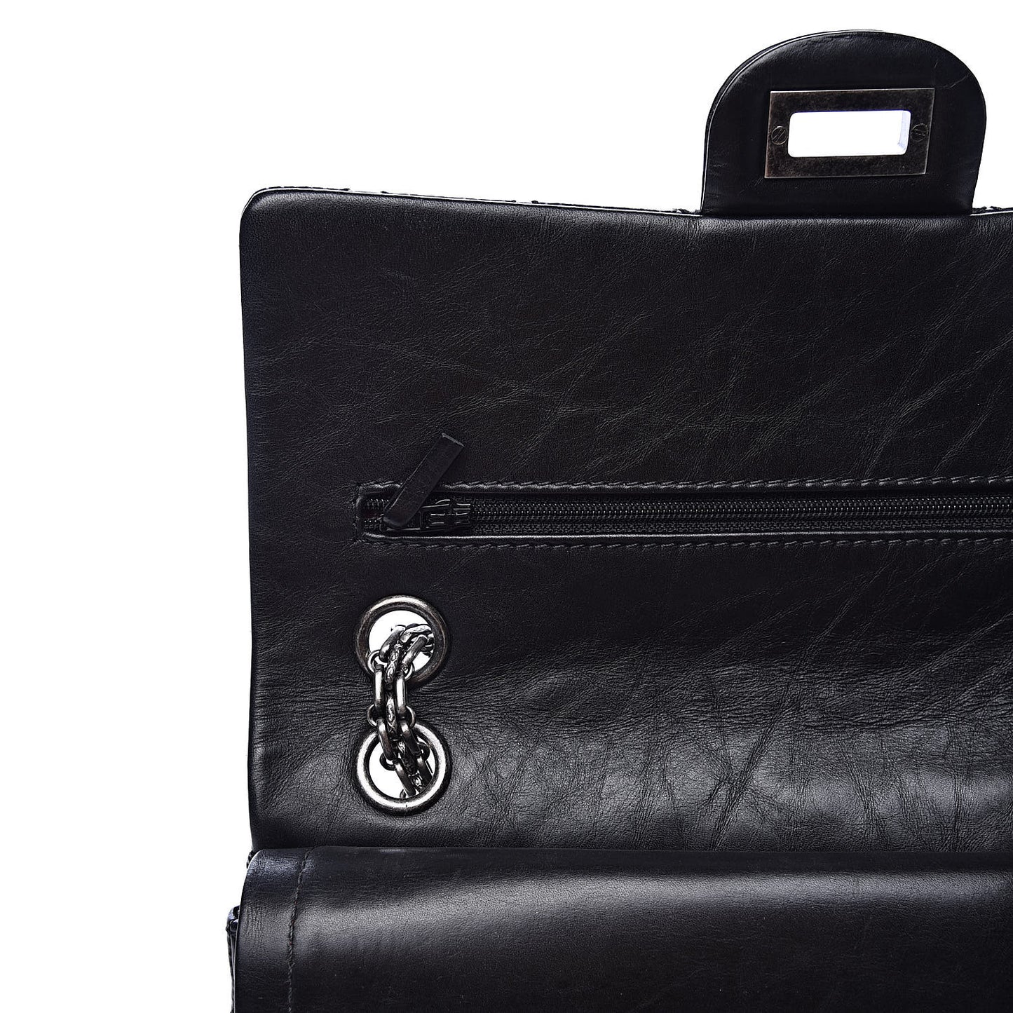 Aged Calfskin Quilted 2.55 Reissue 225 Flap Black