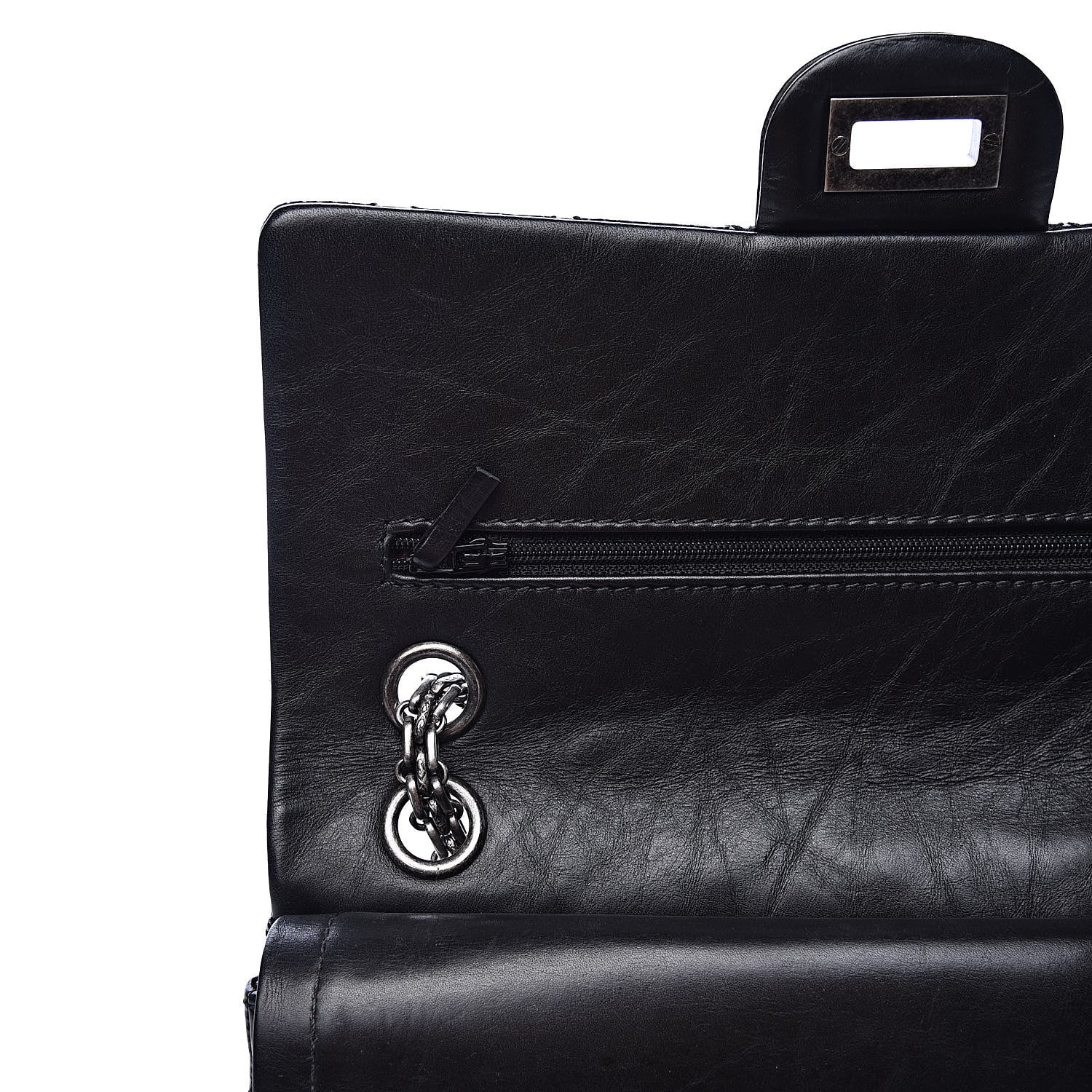 Chanel Aged Calfskin Quilted 2.55 Reissue 225 Flap Black 9 of 16