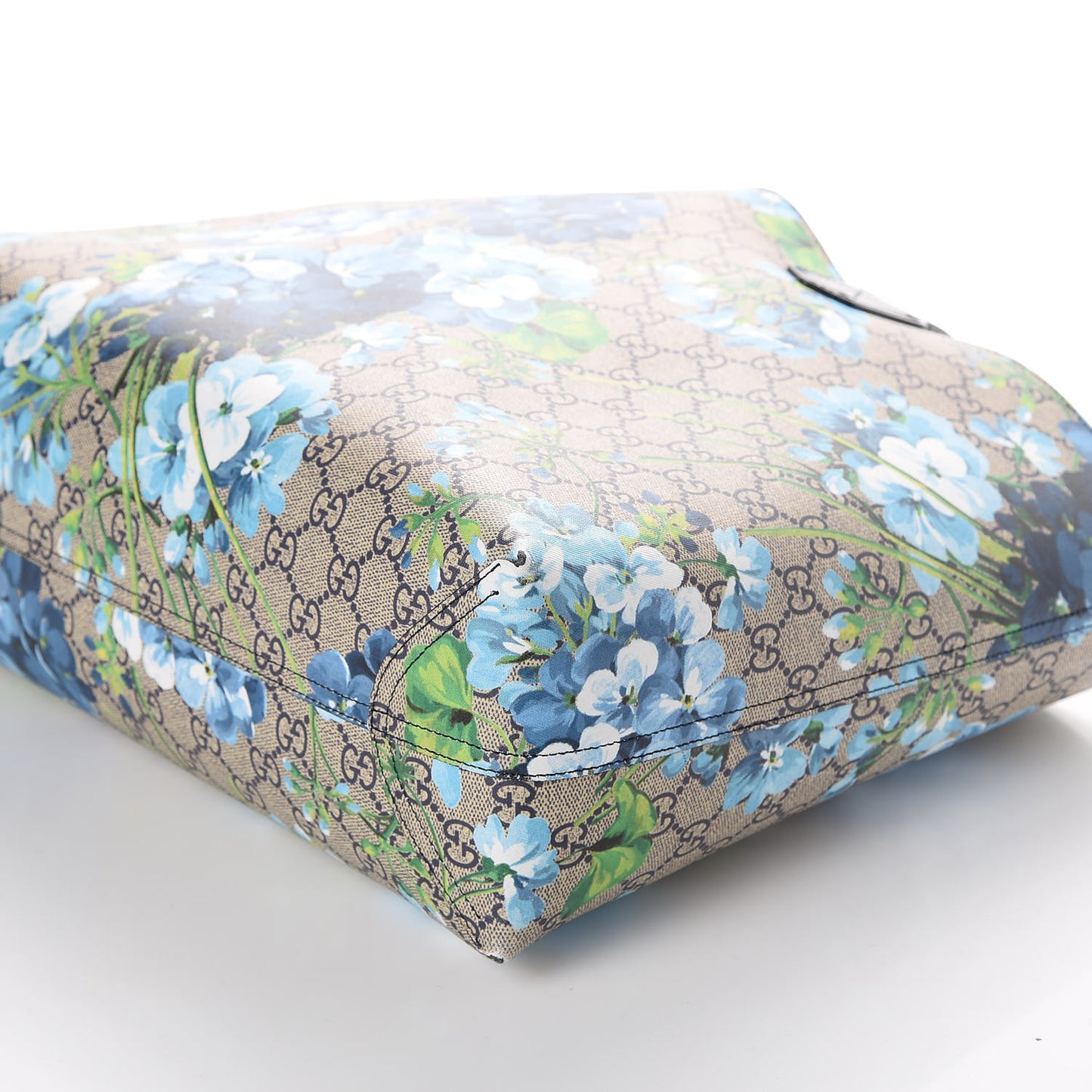 GG Supreme Monogram Blooms Medium Reversible Tote Beige Blue Navy