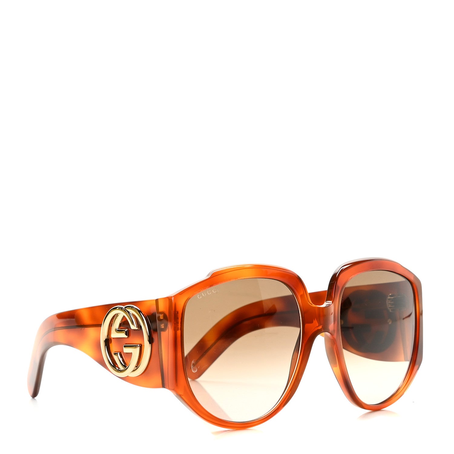Gucci Acetate Oversized Interlocking GGG0151S Sunglasses Tortoise 2 of 7
