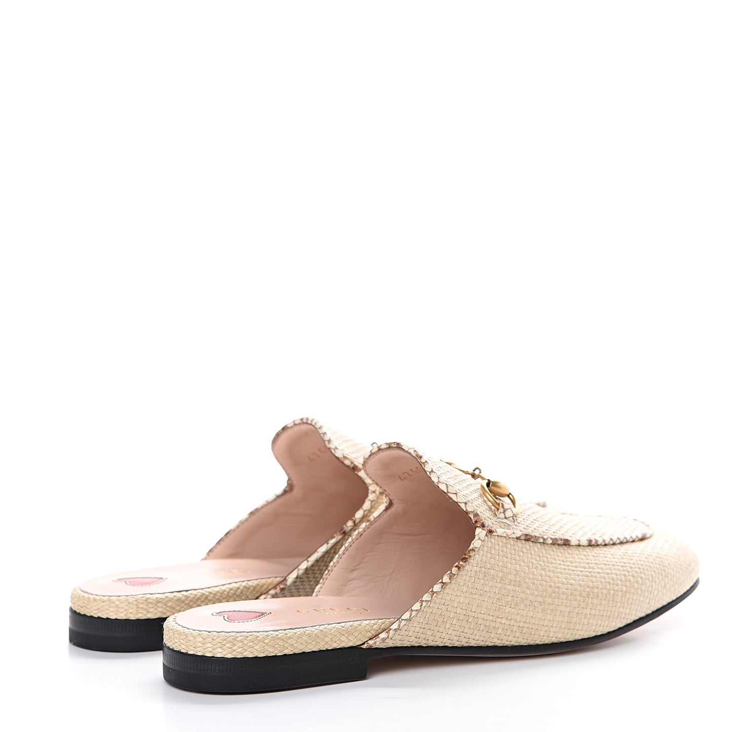 Straw Elaphe Womens Princetown Slippers 37 Natural Cream Brown