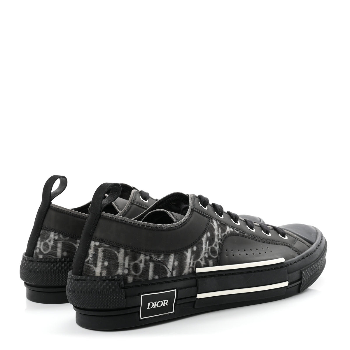Technical Canvas Oblique Mens B23 Low Top Sneakers 45 Black