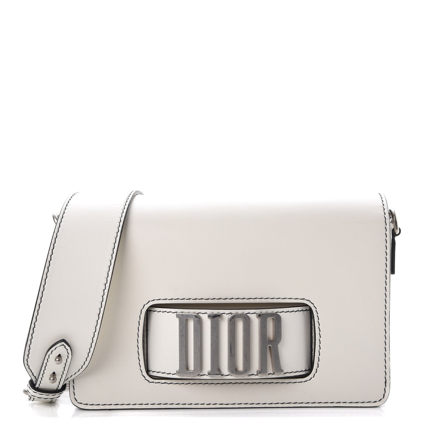Smooth Calfskin Dio(r)evolution Flap Bag Off White