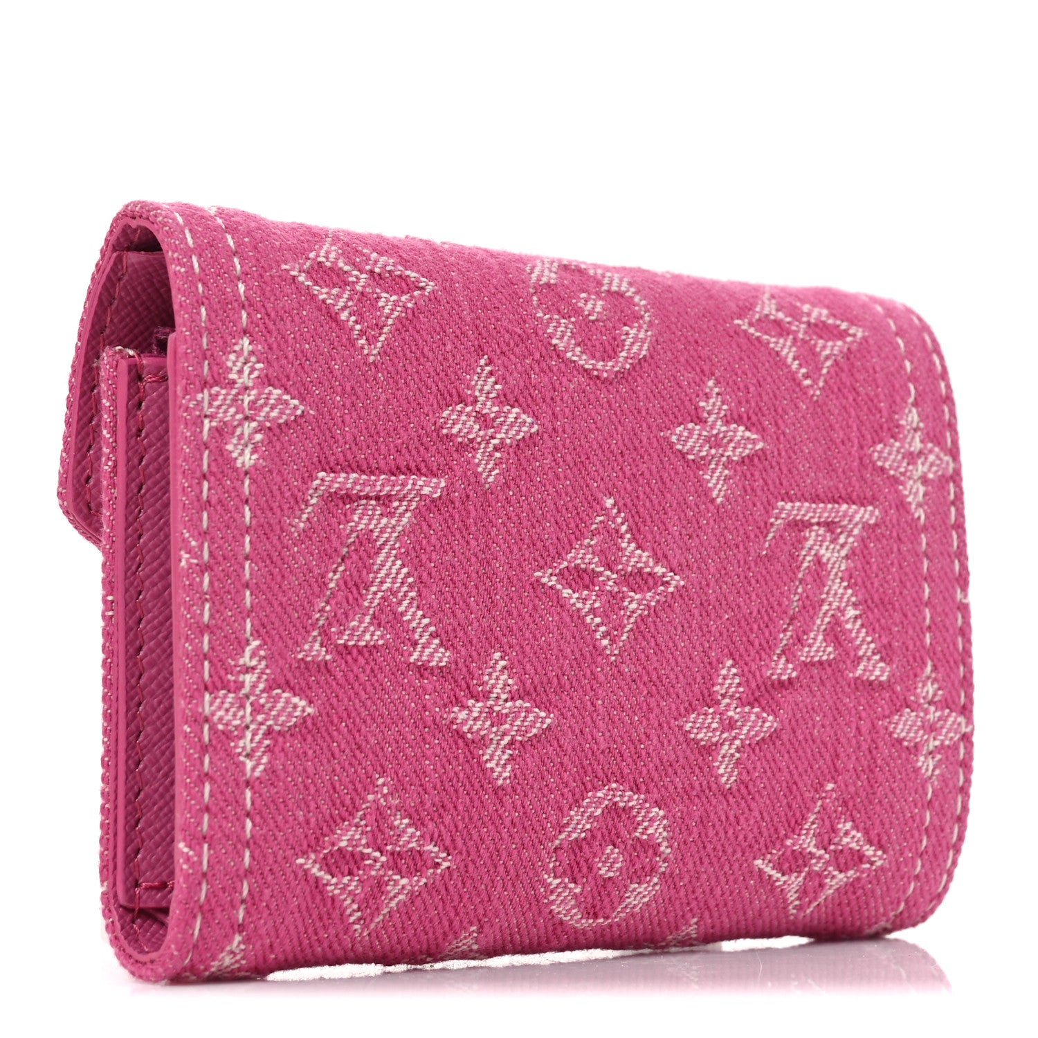 Louis Vuitton Denim Monogram Jacquard Victorine Wallet Fuchsia 3 of 8