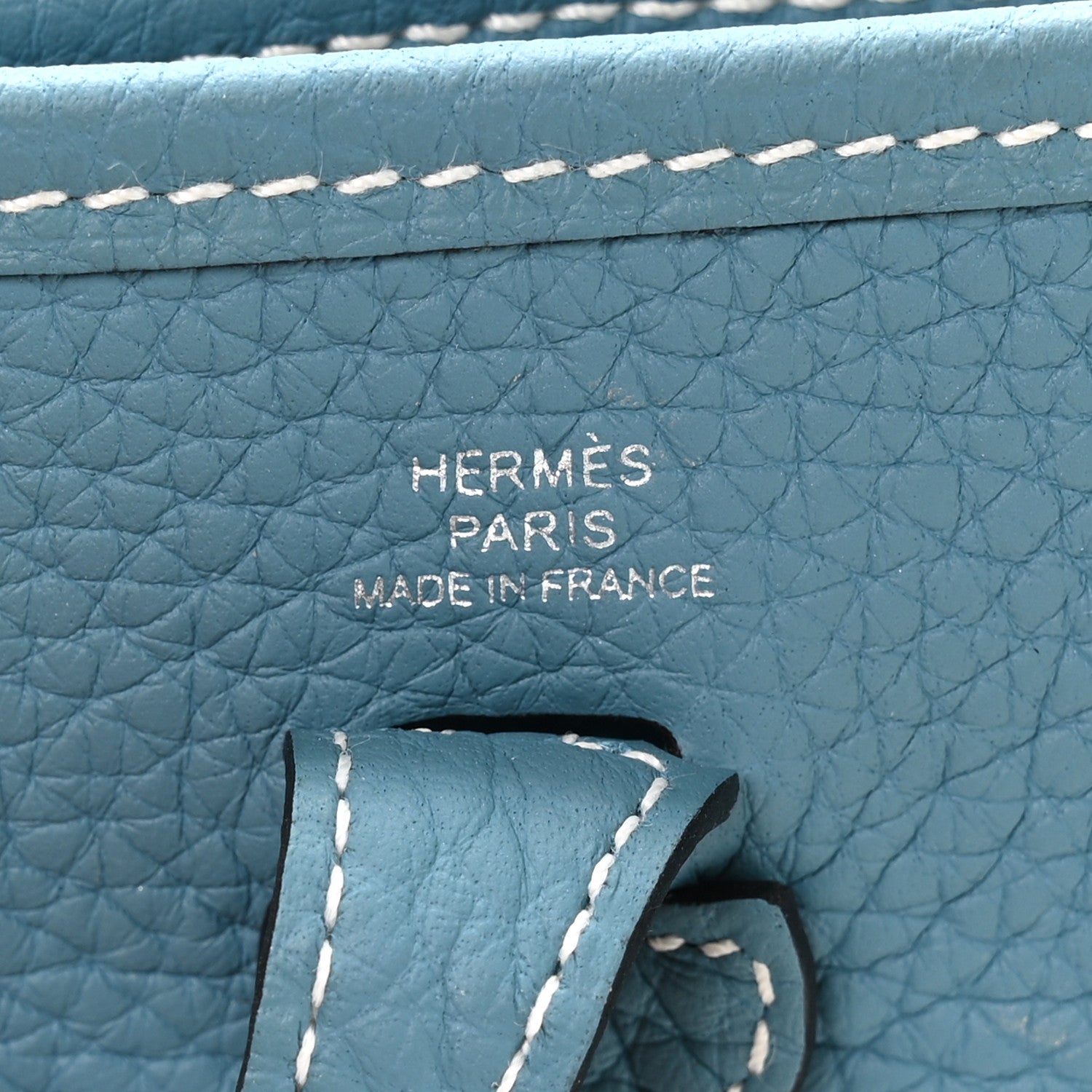 Hermes Taurillon Clemence Evelyne TPM New Blue Jean 6 of 11