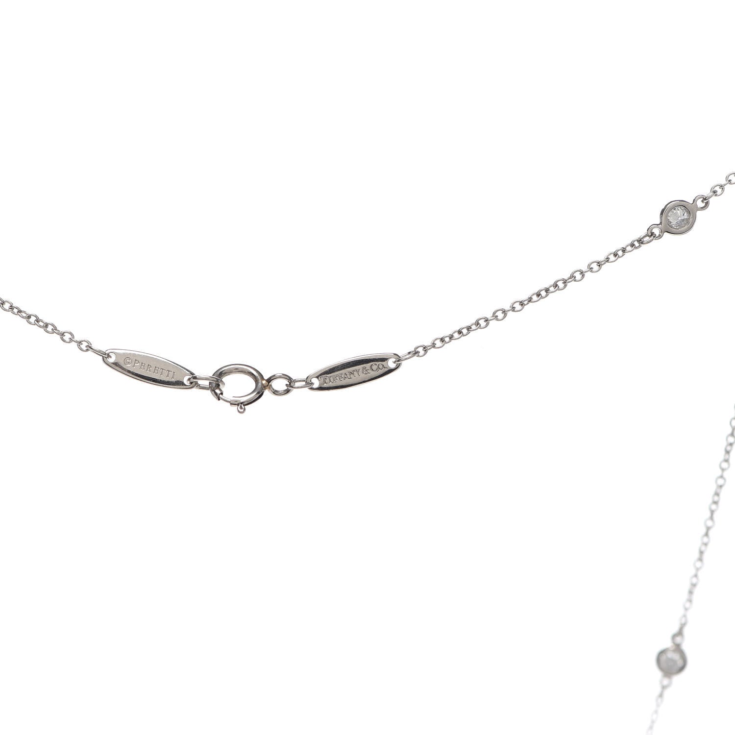 Tiffany Platinum Diamond .33ctw Elsa Peretti Diamonds by the Yard Station Necklace 4 of 5